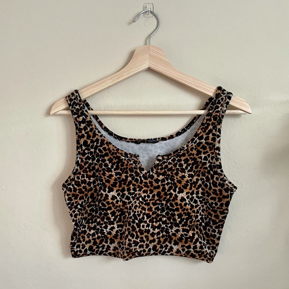 Large animal print crop top